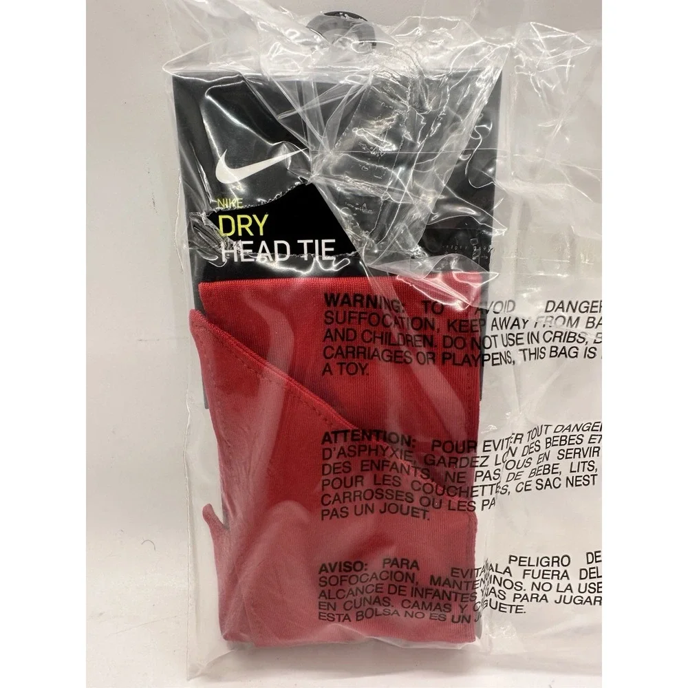 Nike Dri-FIT Head Tie 2.0 Red Adjustable Sweat Wicking Headband OSFM New